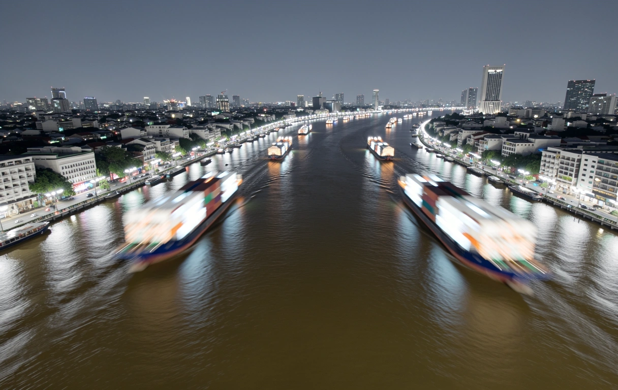 Flow systems visualization through river traffic